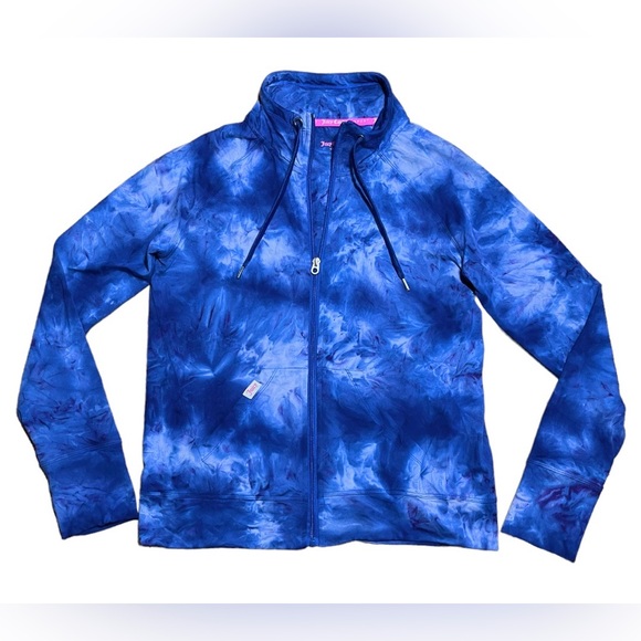 Juicy Couture Sport Wm’s Nirvana Blues Studio Zip Tie Dye Track Jacket Sz M - Picture 8 of 14
